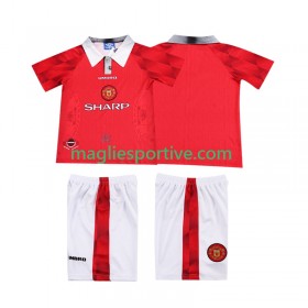 Completo Calcio Manchester United Retro Bambino Divisa Prima 1996 1997
